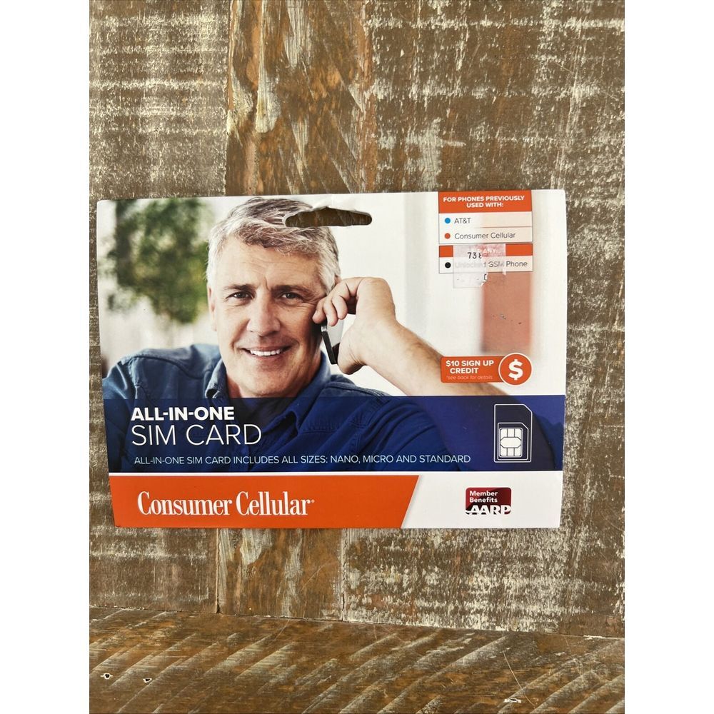 AT&T Consumer Cellular All-In-One SIM Card‎ - NEW, Never activated